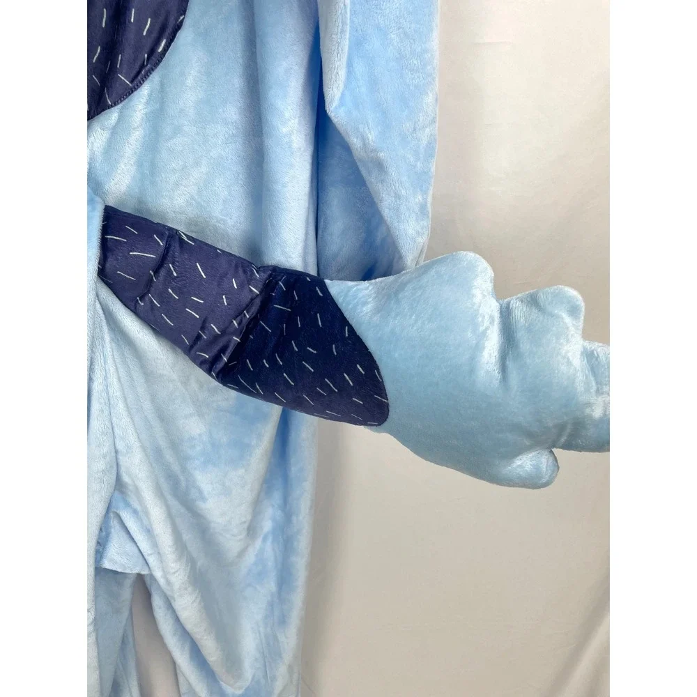 Spirit Halloween Adult L/XL Bluey Bandit Costume Blue Plush Jumpsuit Dress-Up - Picture 7 of 9